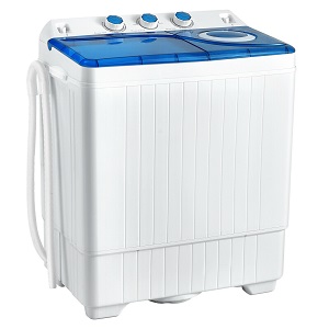 Costway Washing machine is compact, portable for apartment,  Small Twin Tub Washing Machine Washer with Drain Pump