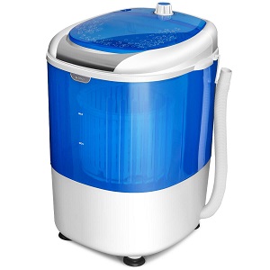 Costway Mini Portable Washer 5.5 lbs. Max capacity compact portable washing machine for apartments and small spaces. Use for socks, t-shirts, underwear, etc.