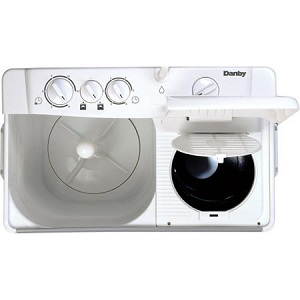 Danby 2.26 cu ft Twin Tub Washing Machine with Spin Dry, White - Small Portable Clothes Washer Apartment.